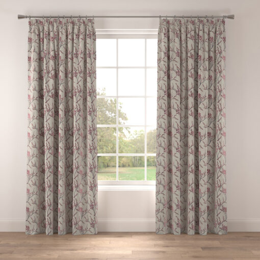 Mila Berry Pencil Pleat Curtains - Marks & Spencer